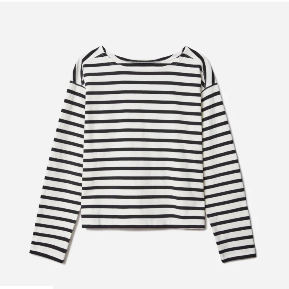 Everlane the modern Breton tee in black and white stripe